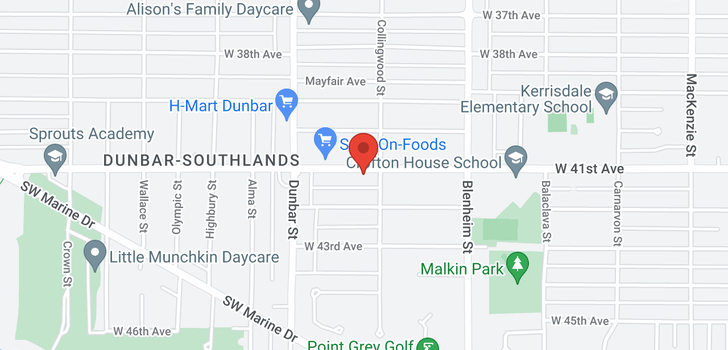 map of 206 3580 W 41ST AVENUE